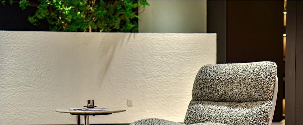 A00398 Lounge Chair in a finished interior.