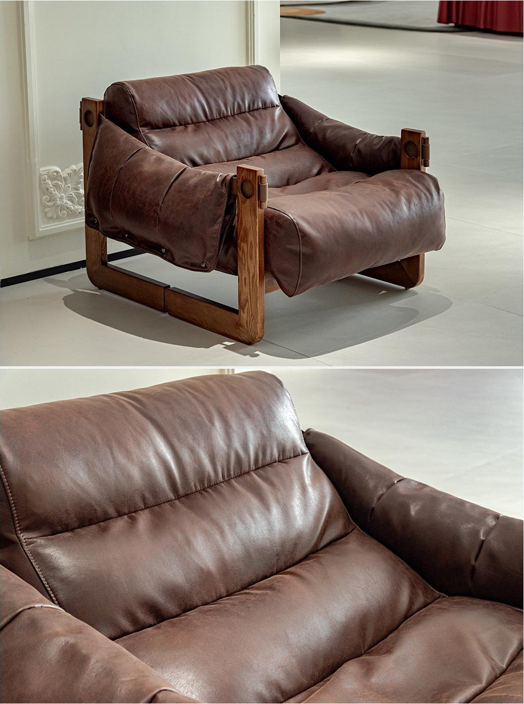 A00421 Lounge Chair in a finished interior.