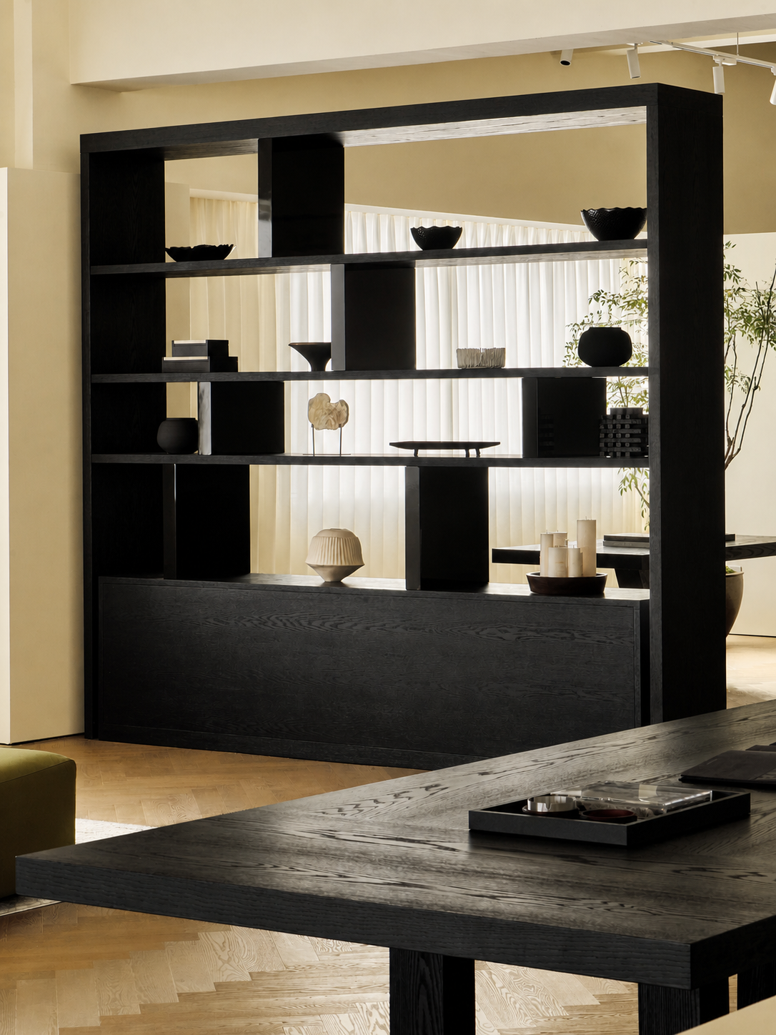 A00015 Bookcase in a finished interior.