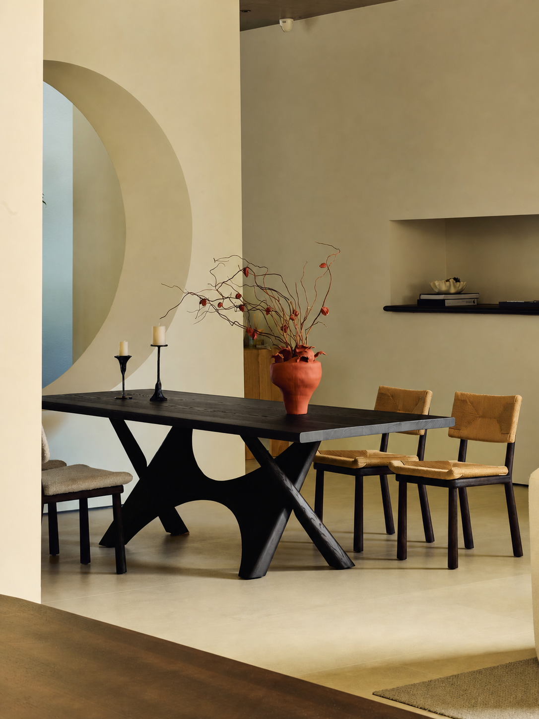 A00016 Dining Table in a finished interior.