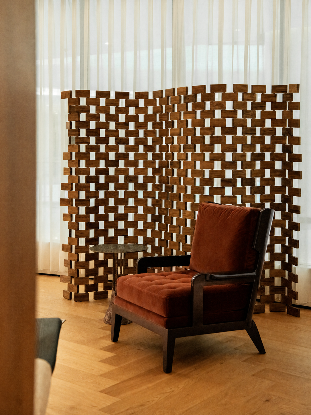 A00019 Lounge Chair in a finished interior.