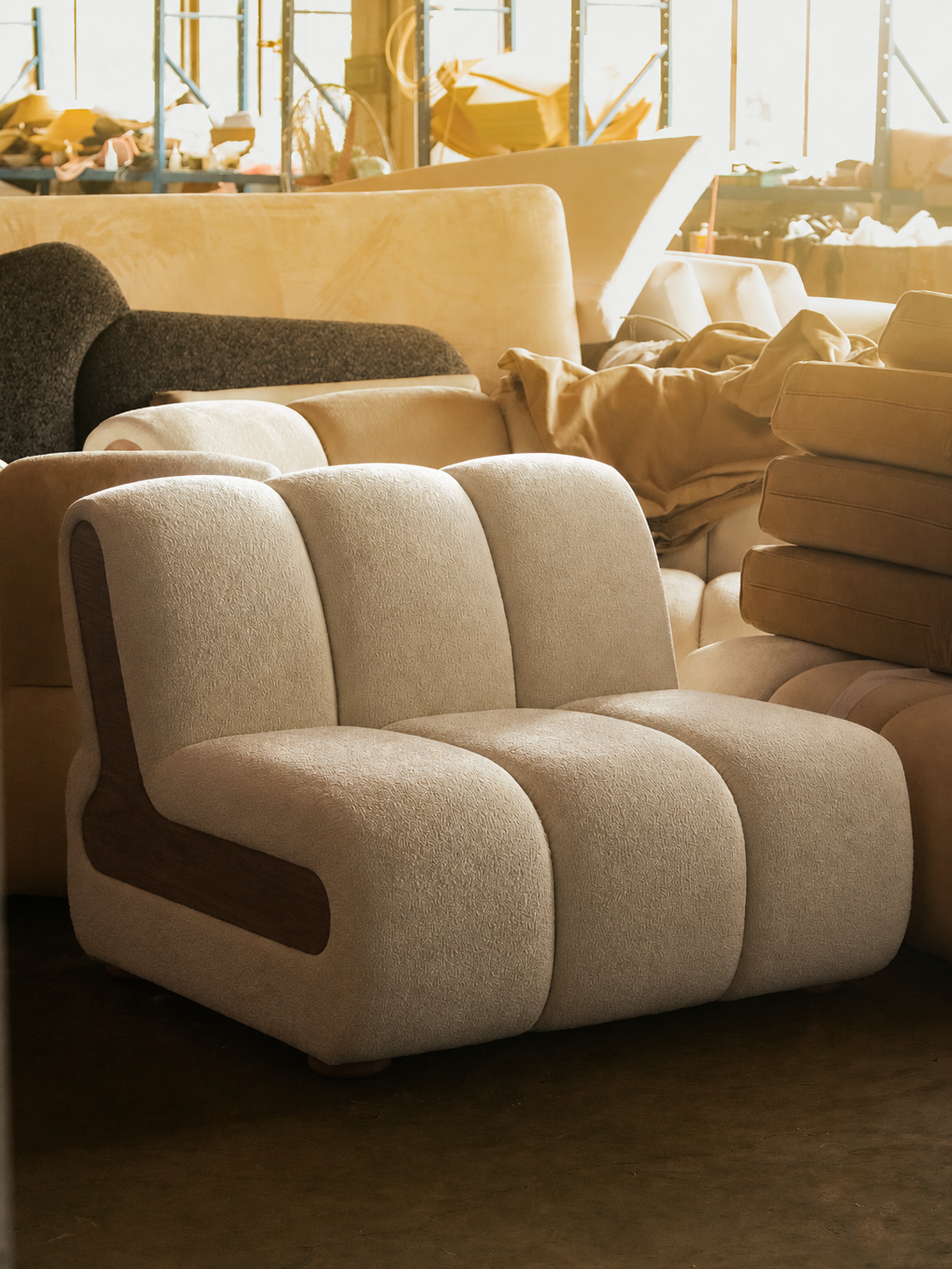 A00034 Lounge Chair in a finished interior.