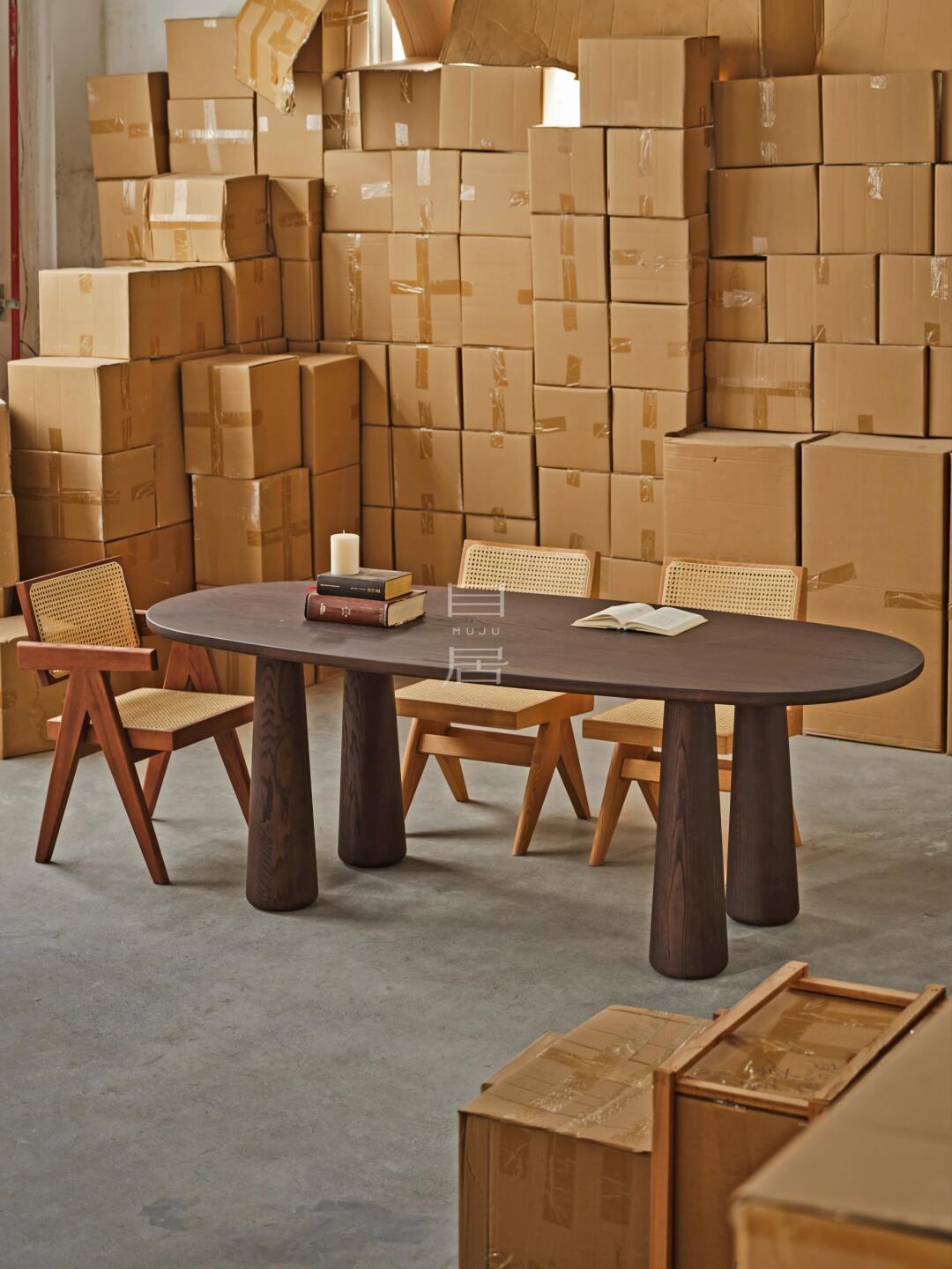 Iris Meadow Dining Table in a finished interior.