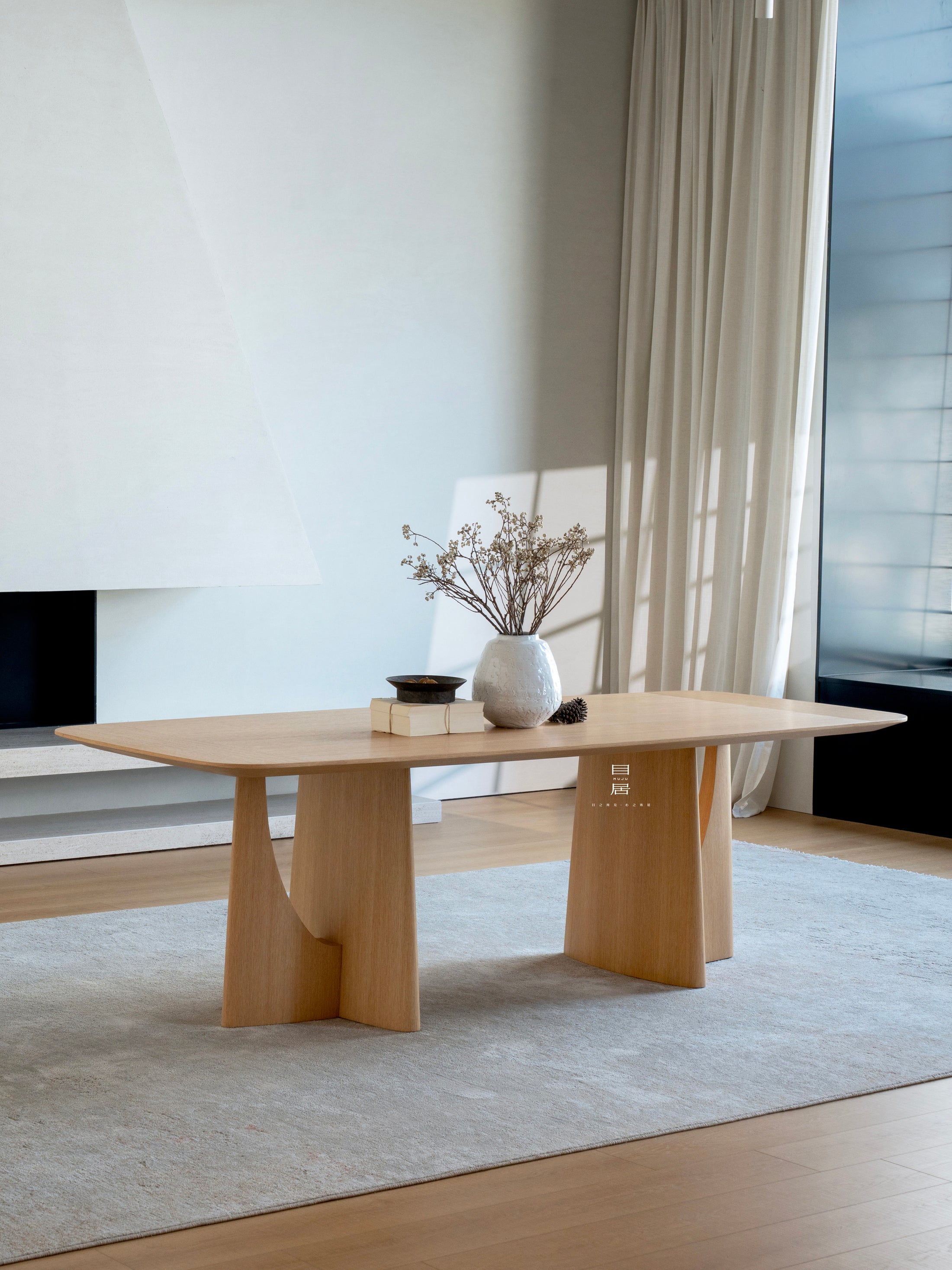 Nola Meadow Dining Table in a finished interior.
