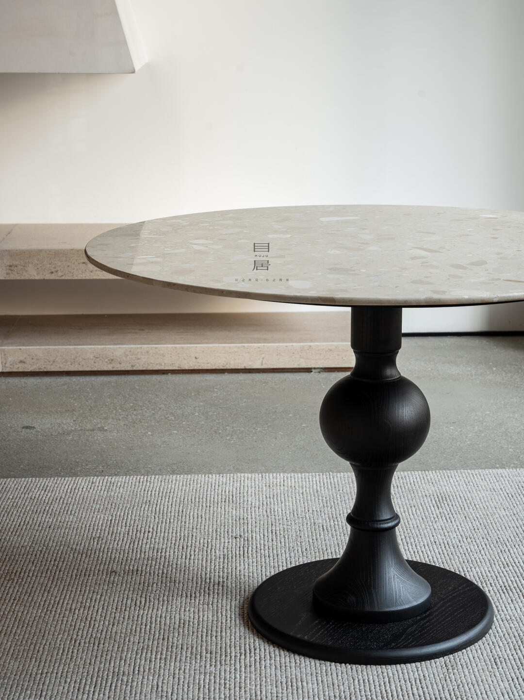 Olive Meadow Dining Table in a finished interior.