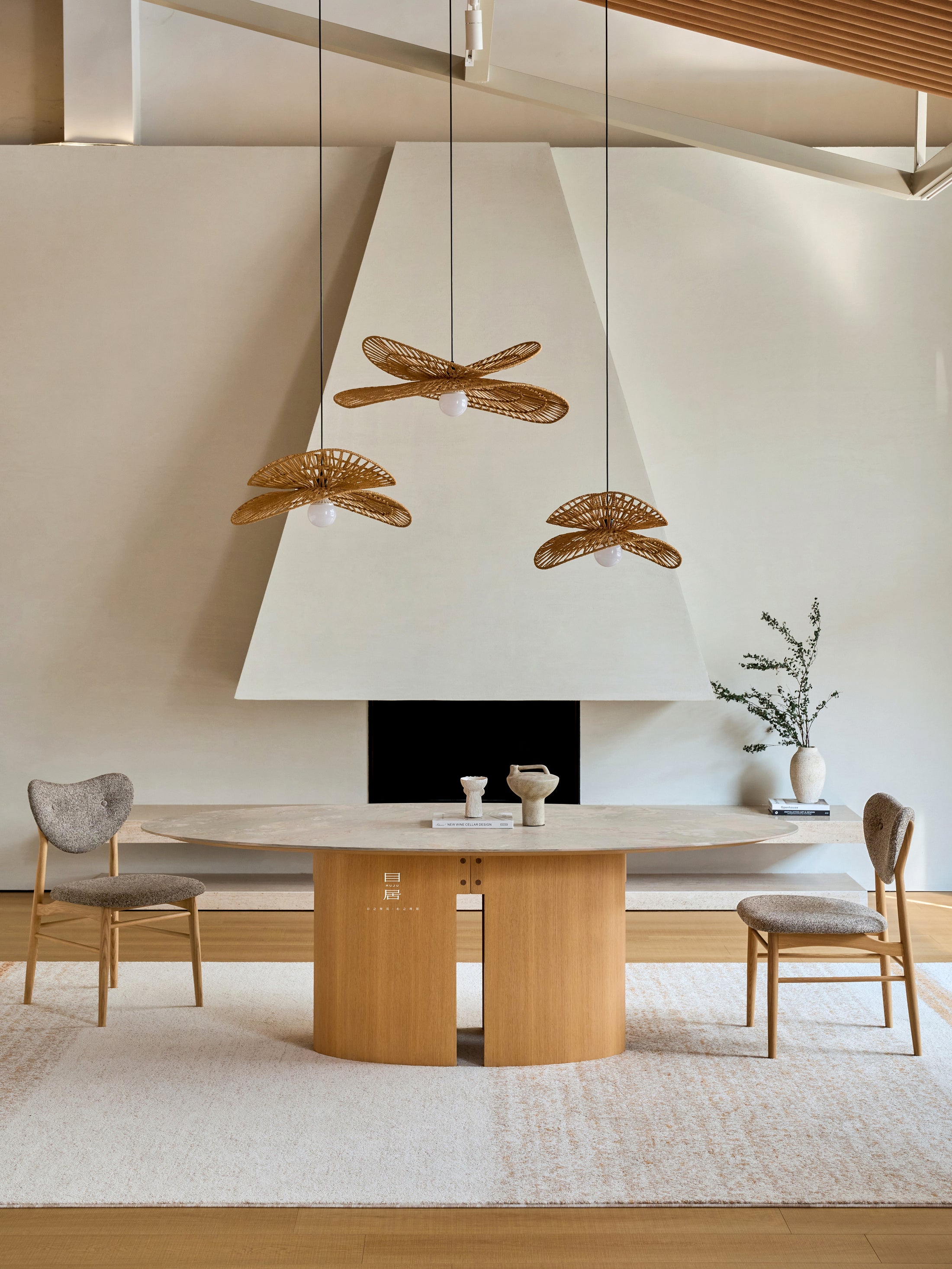Pearl Meadow Dining Table in a finished interior.