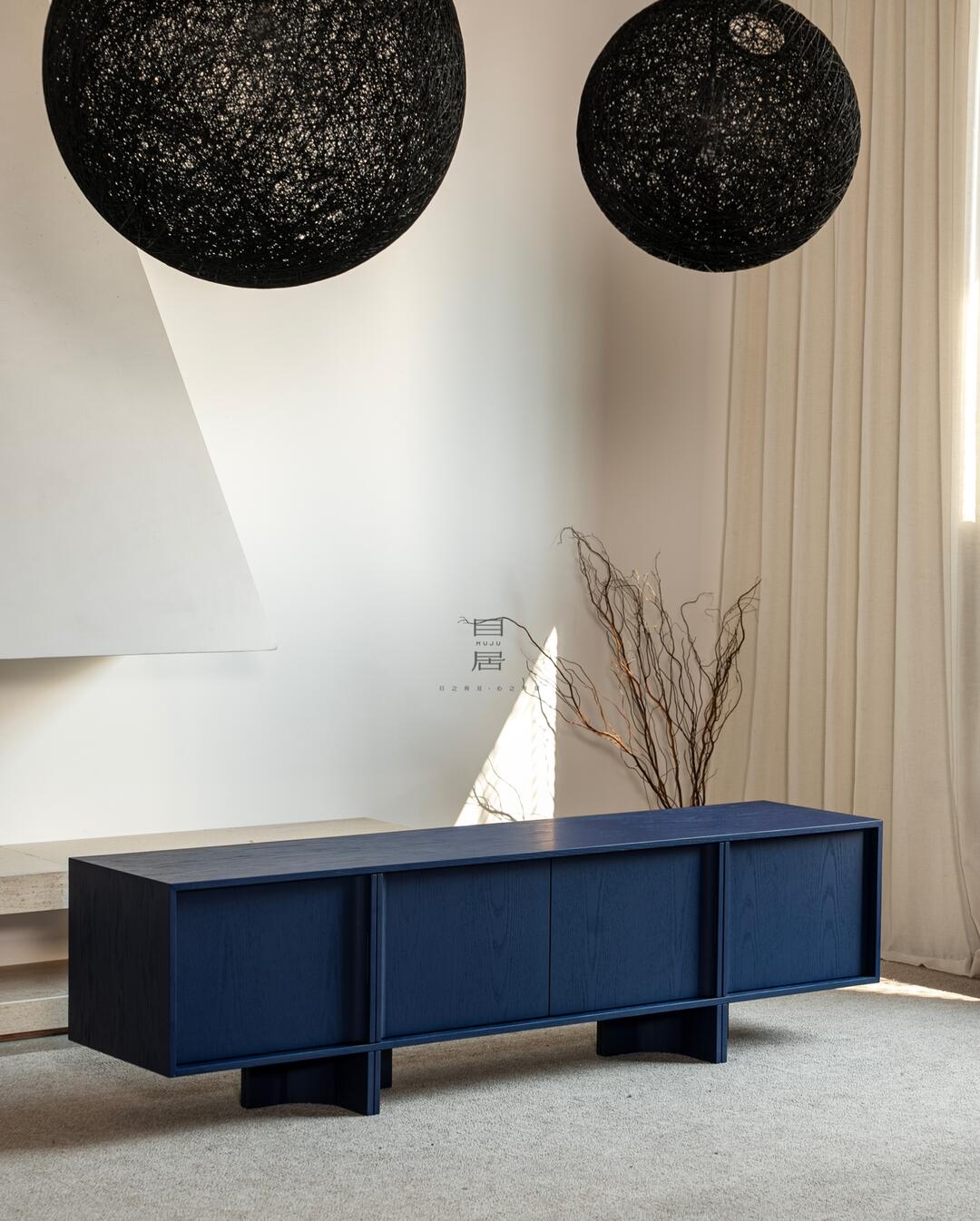 Aster Mist Media Console in a finished interior.