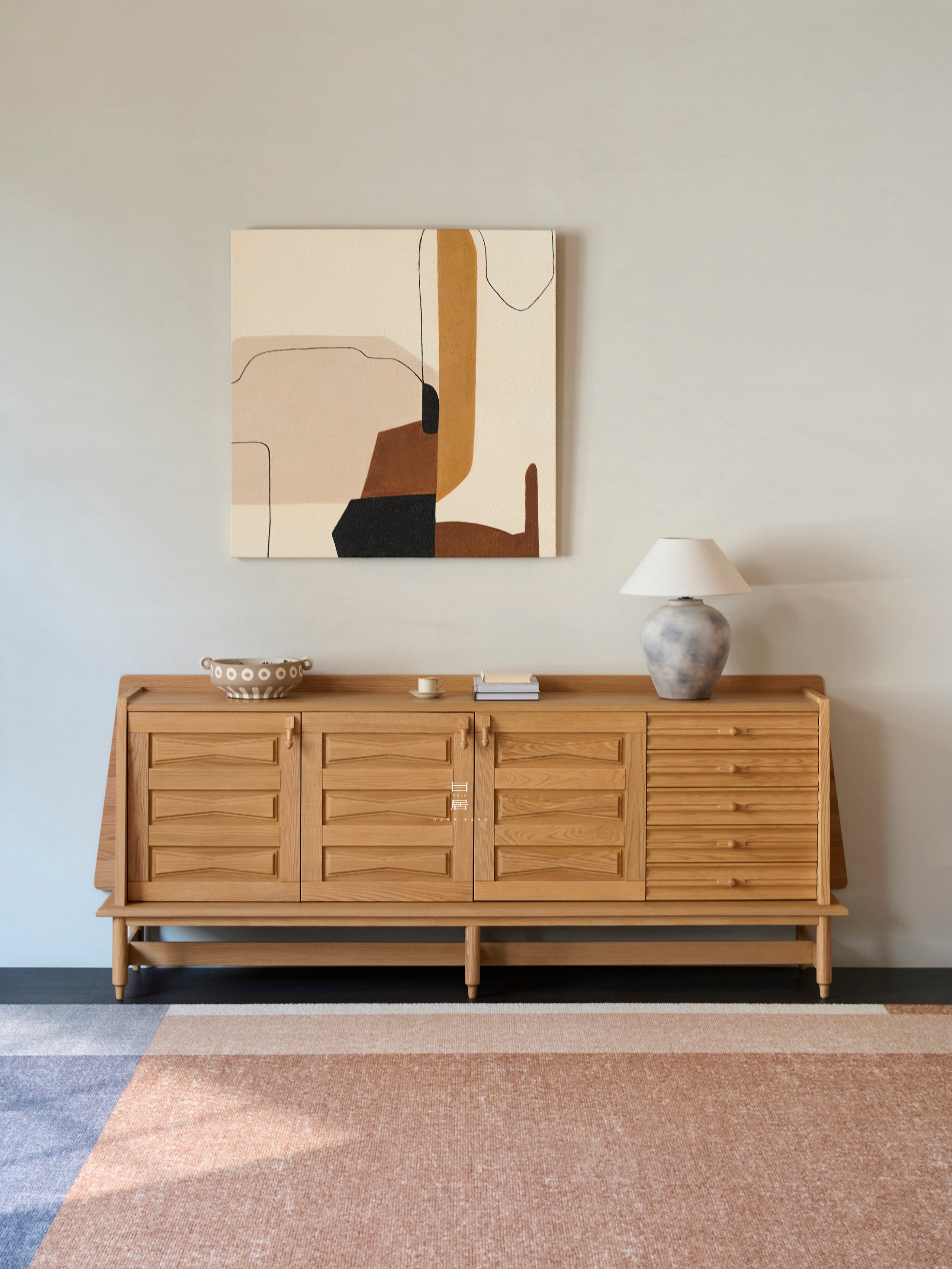 Celine Mist Sideboard in a finished interior.