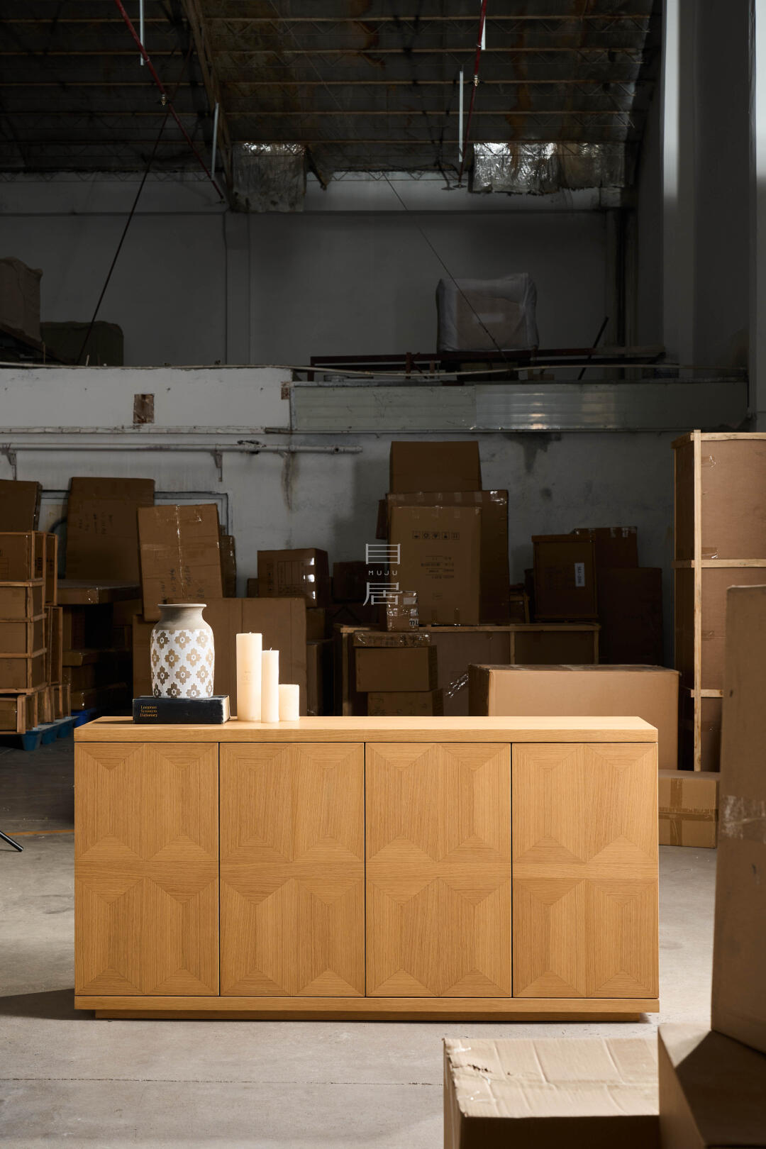 Dover Mist Sideboard in a finished interior.
