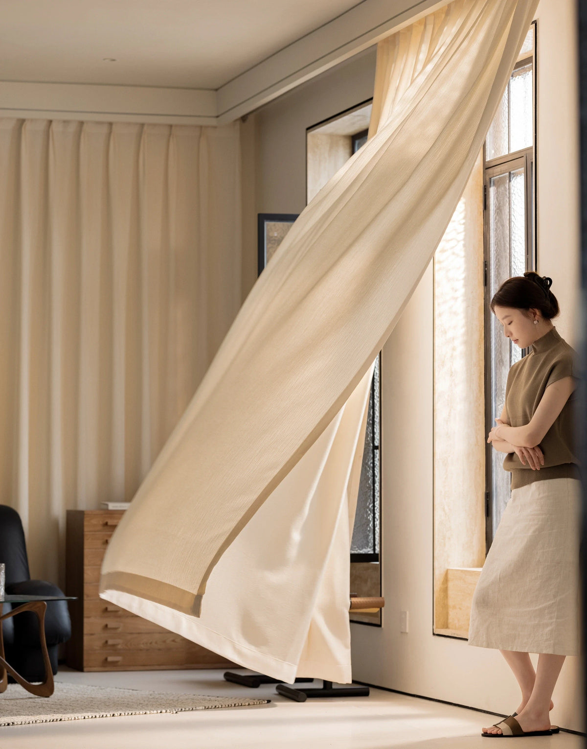 Elara Nest Curtain Panel in a finished interior.