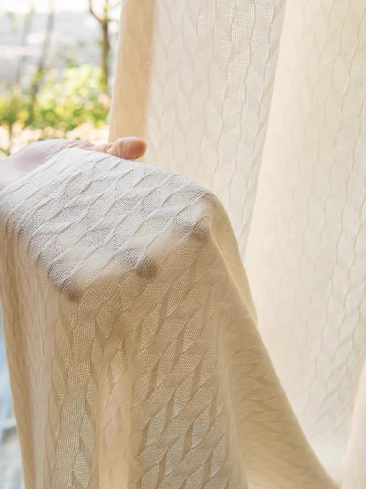 Flora Nest Curtain Panel in a finished interior.
