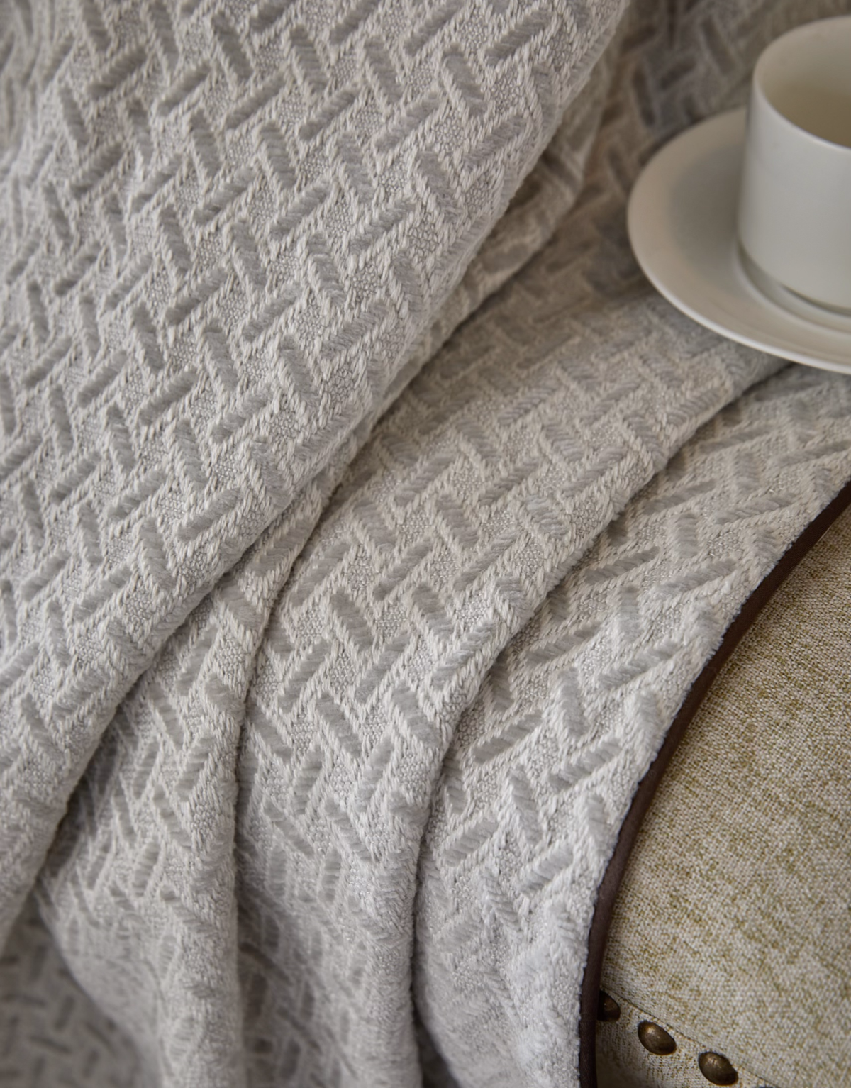 Ivory Nest Curtain Panel in a finished interior.