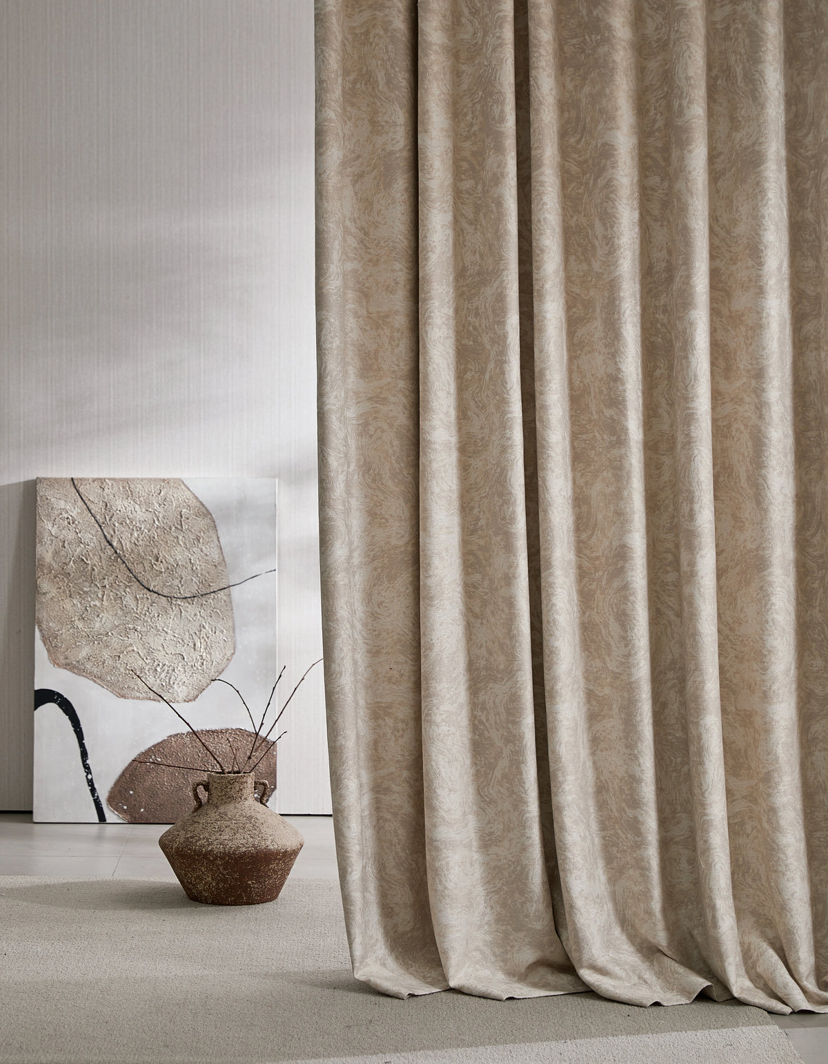 Pearl Nest Curtain Panel in a finished interior.