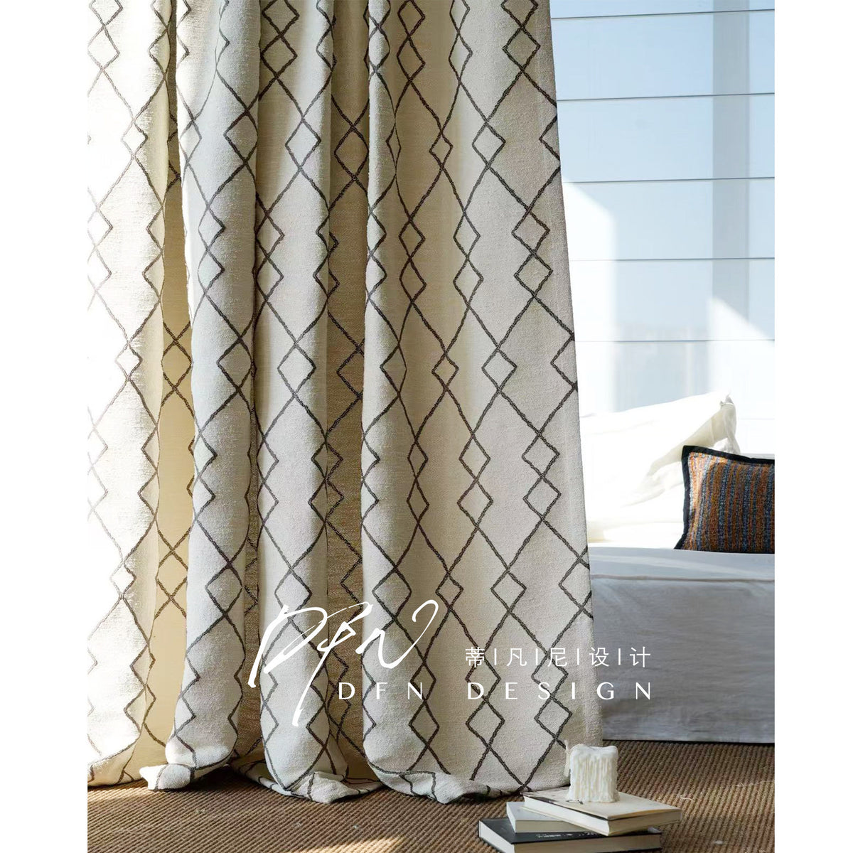 Rowan Nest Curtain Panel in a finished interior.