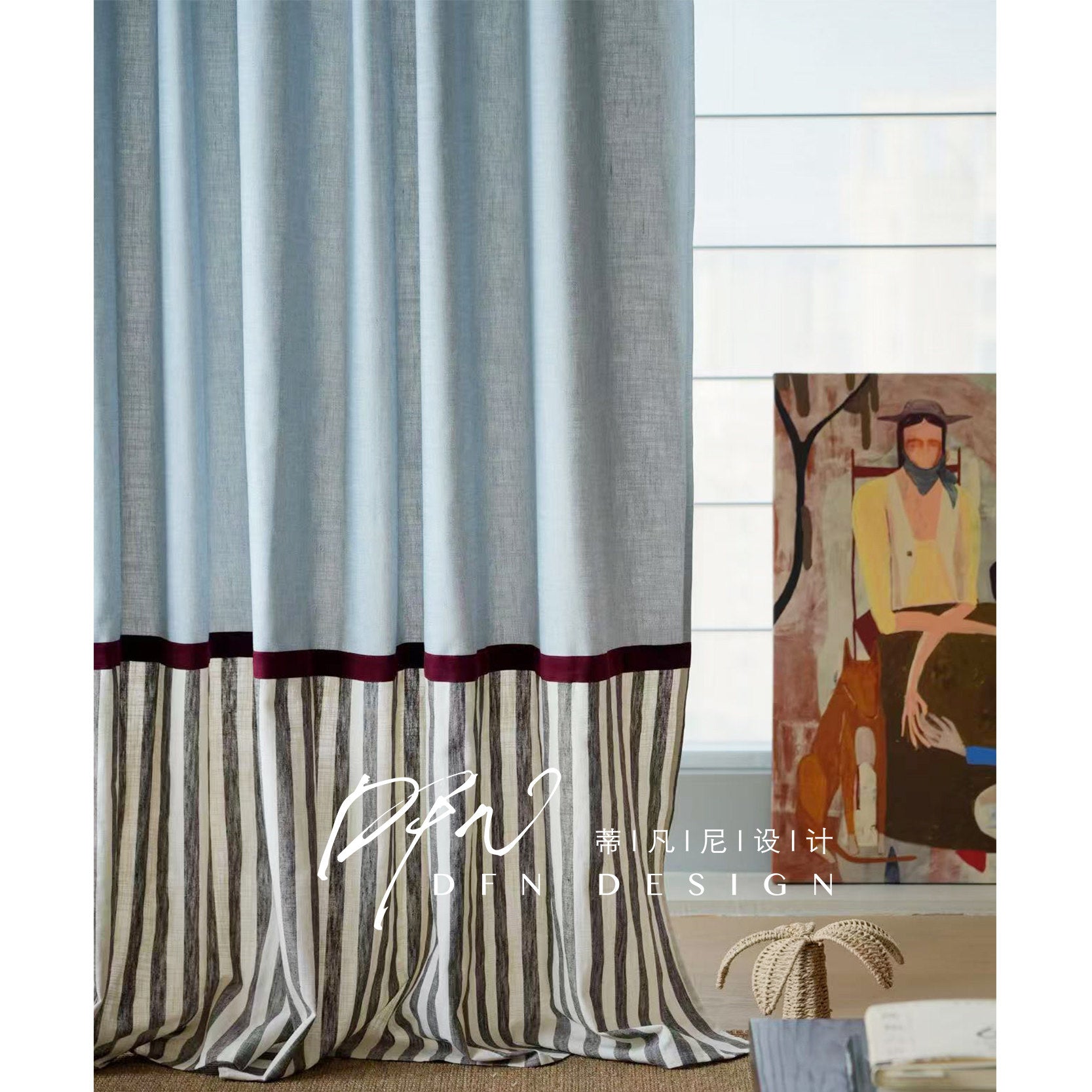 Willow Nest Curtain Panel in a finished interior.