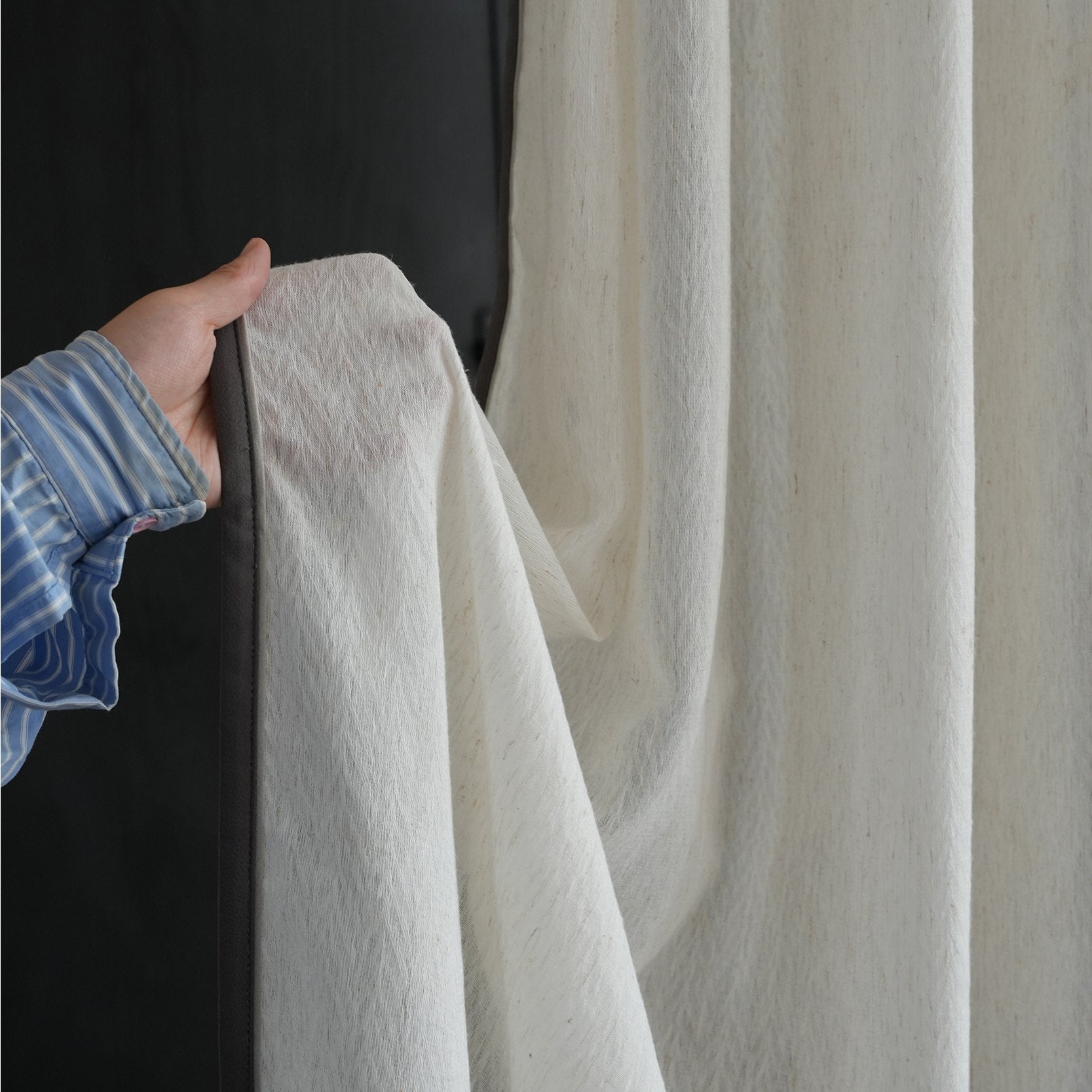 Celine Oak Curtain Panel in a finished interior.