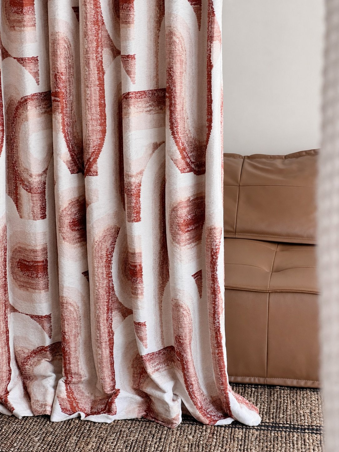 Selene Oak Curtain Panel in a finished interior.