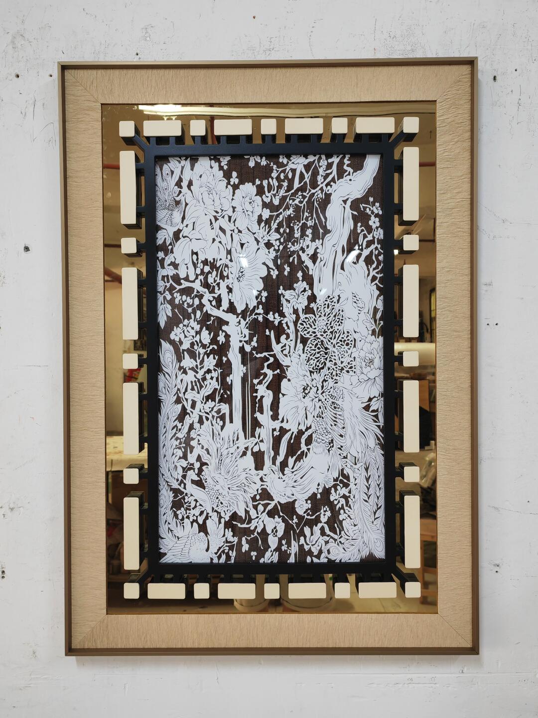 Cove River Wall Art in a finished interior.