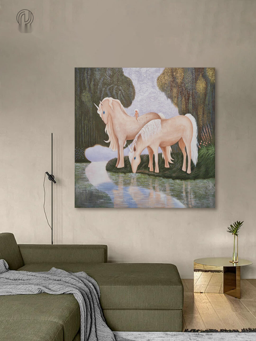 Kestrel River Wall Art in a finished interior.