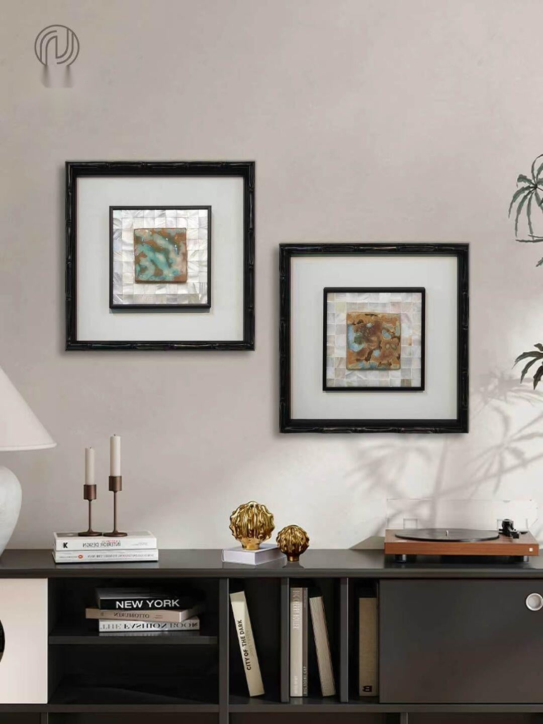 Olive River Wall Art in a finished interior.