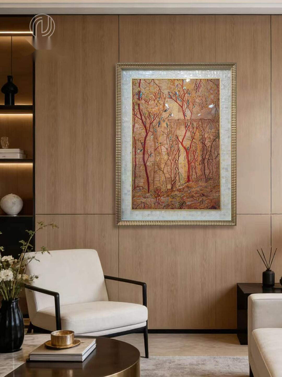 Calder Shore Wall Art in a finished interior.