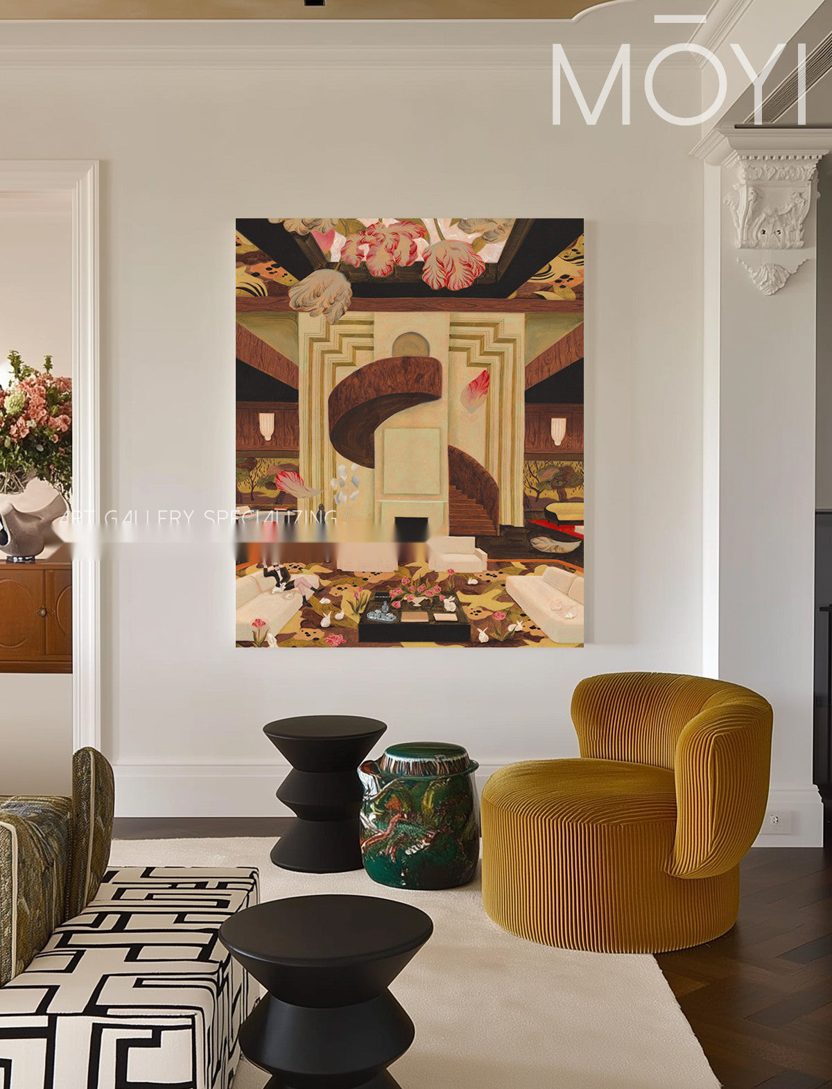 Ivory Terrace Wall Art in a finished interior.