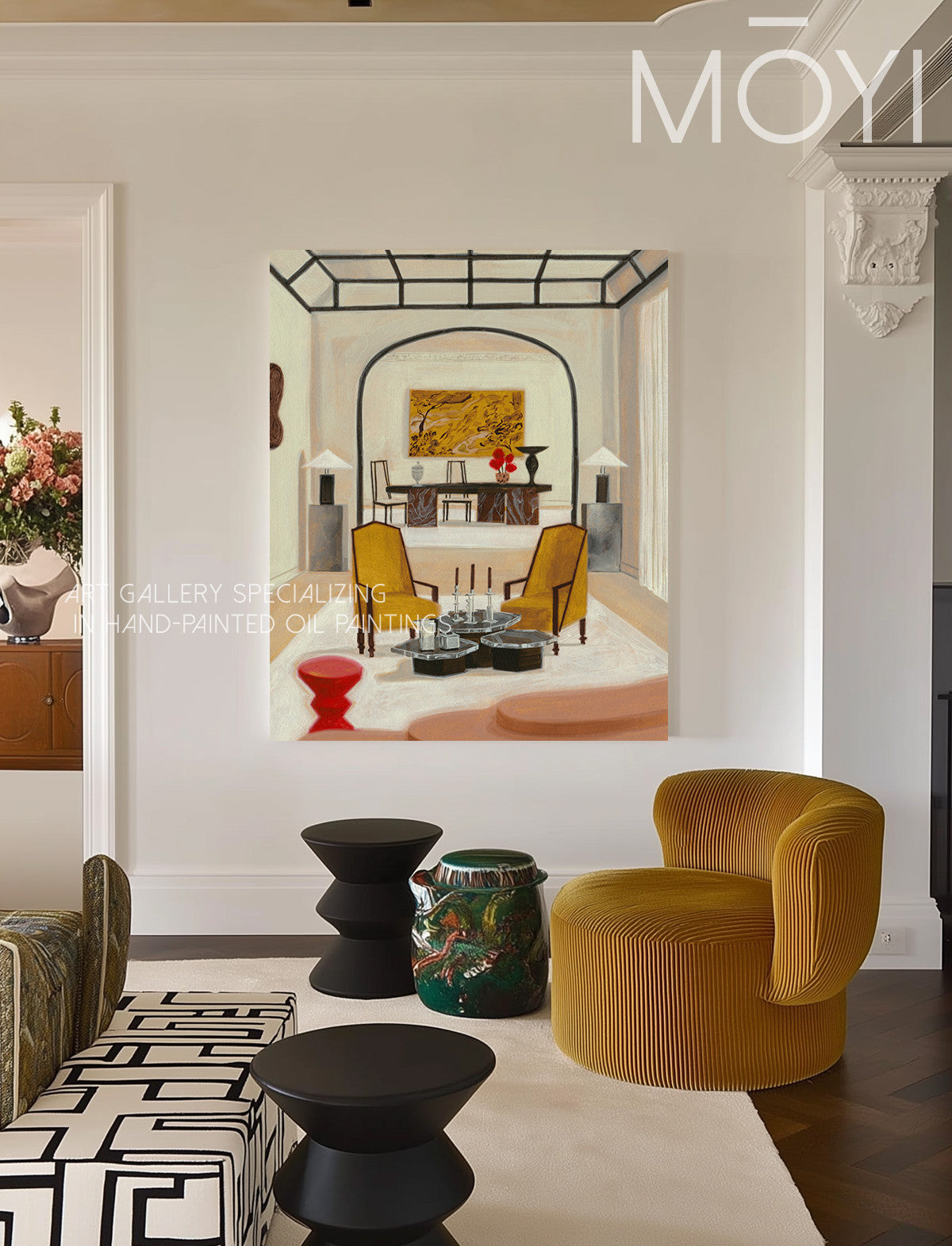 Calder Vale Wall Art in a finished interior.