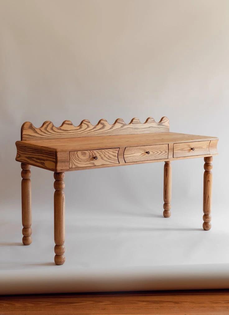 Elm Loft Desk in a finished interior.