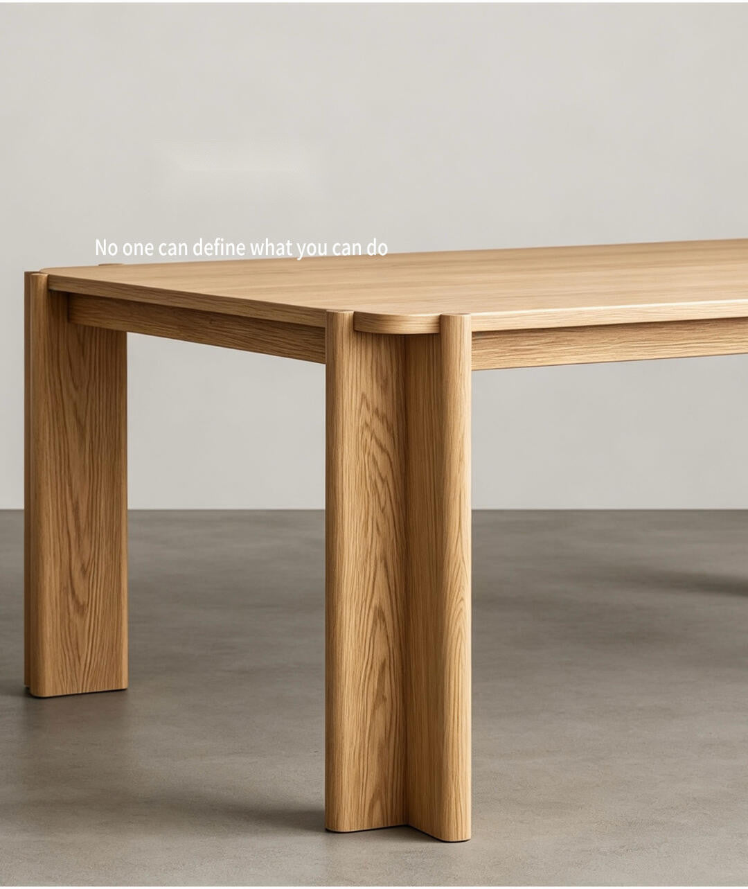 Fawn Loft Dining Table in a finished interior.