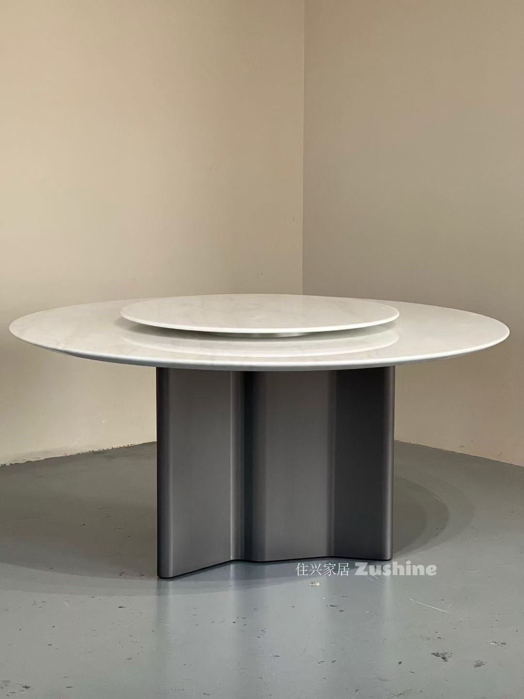 Flora Loft Dining Table in a finished interior.