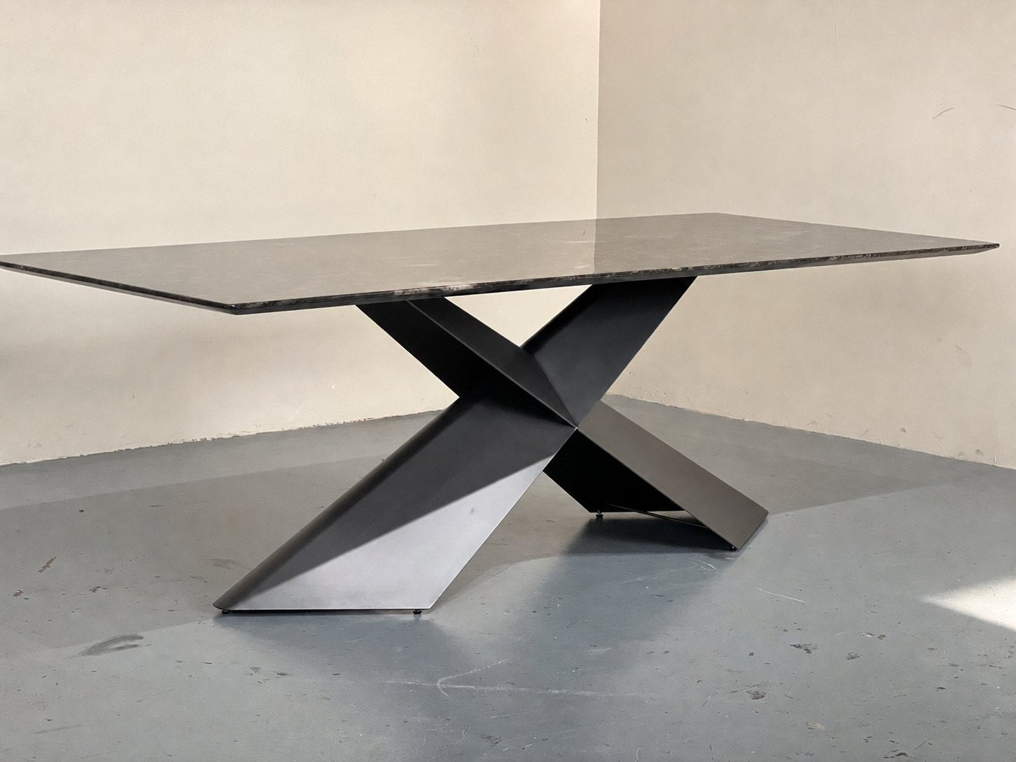 Glen Loft Dining Table in a finished interior.