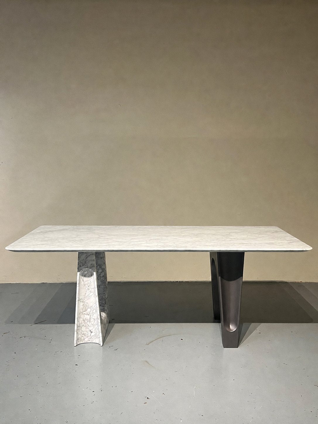 Iris Loft Dining Table in a finished interior.