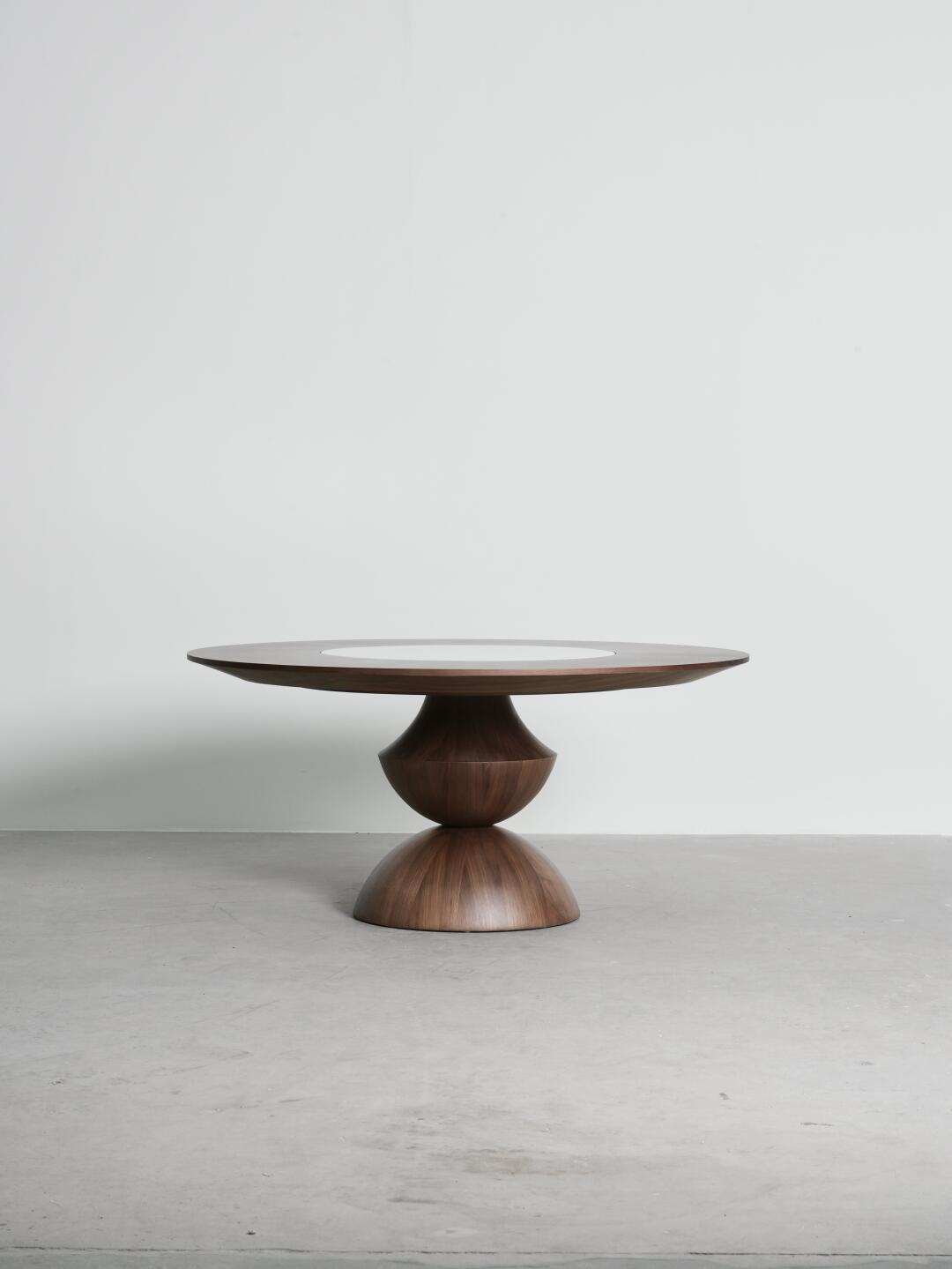 Linden Loft Dining Table in a finished interior.