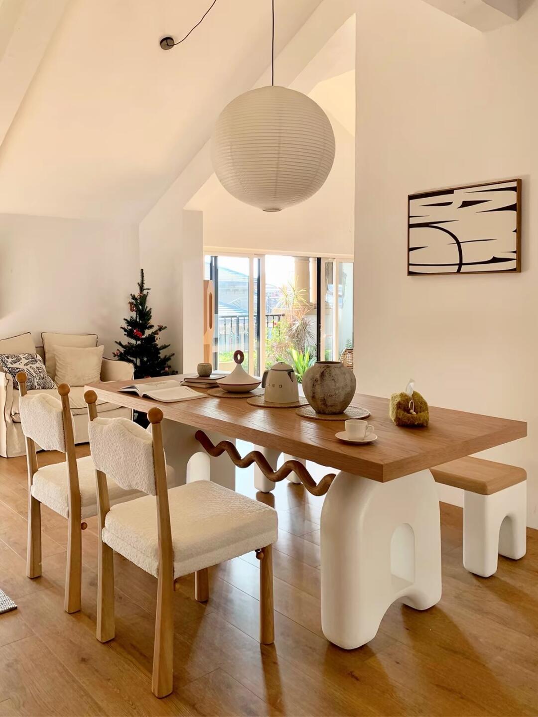 Sylvan Loft Dining Table in a finished interior.