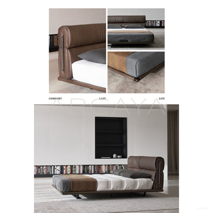 Floating Light Italian Minimalist Bed - scene