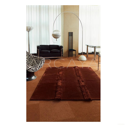 Brick Red Wool Line Rug Dsm P028 C02 - scene