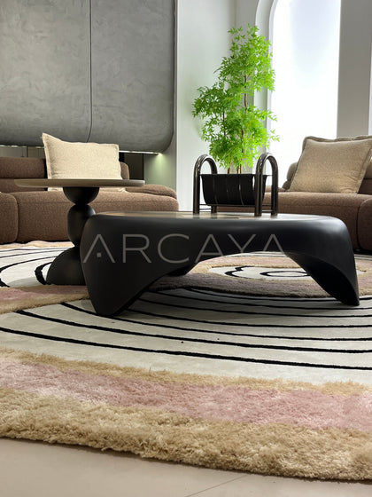 Starry Black Nesting Round Coffee Table - scene