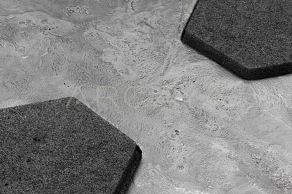 Exhuma Cast Metal Volcanic Stone Coffee Table - scene