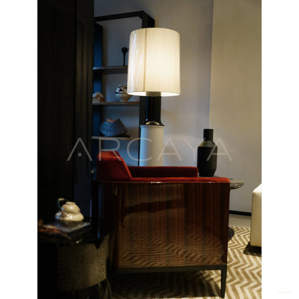 Wine Red Velvet Armchair - scene