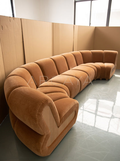 French Naturalist Curved Sofa - scene