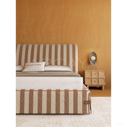 Vintage Stripe Linen Bed - scene