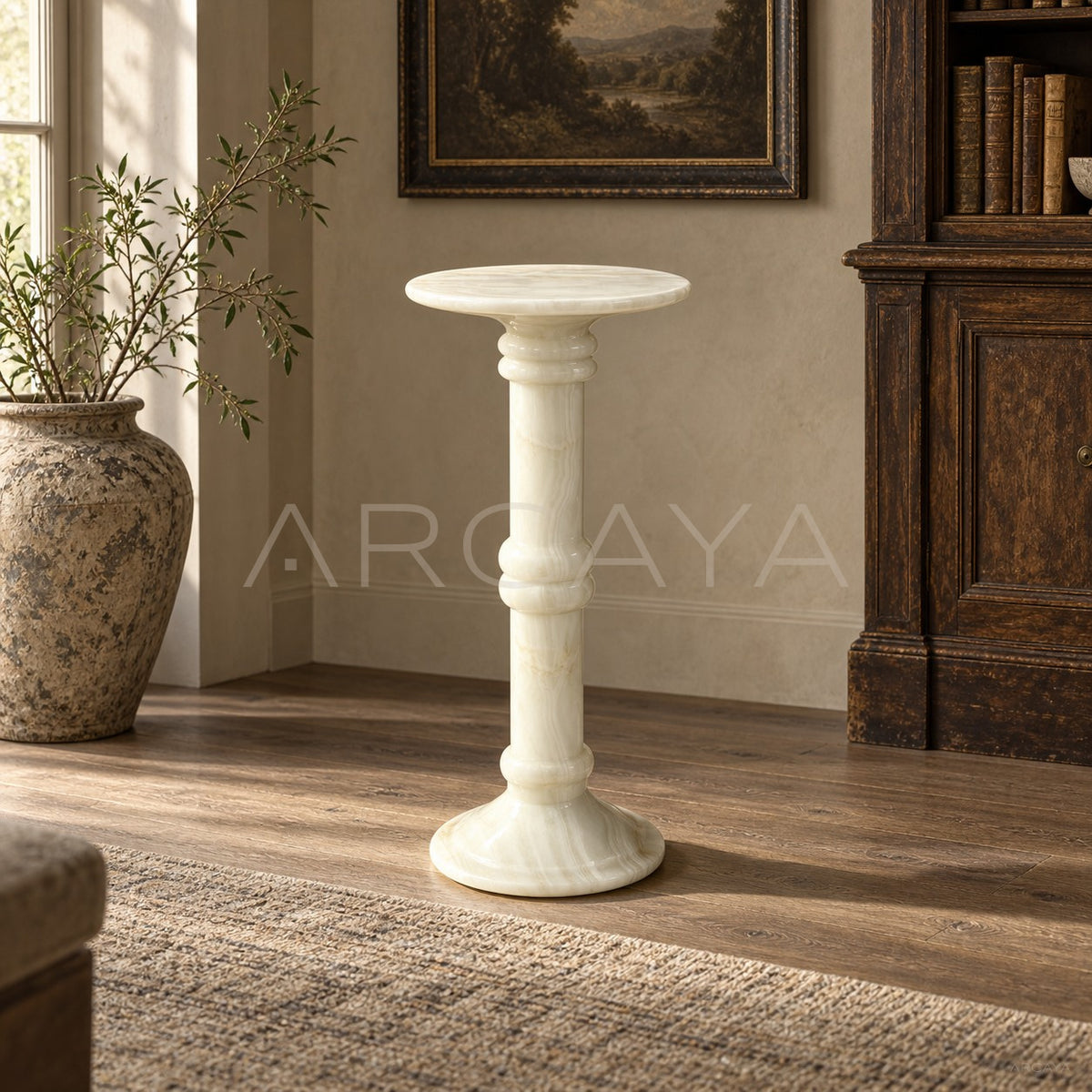 Aston Jianli Sculpture Pedestal Table in detail
