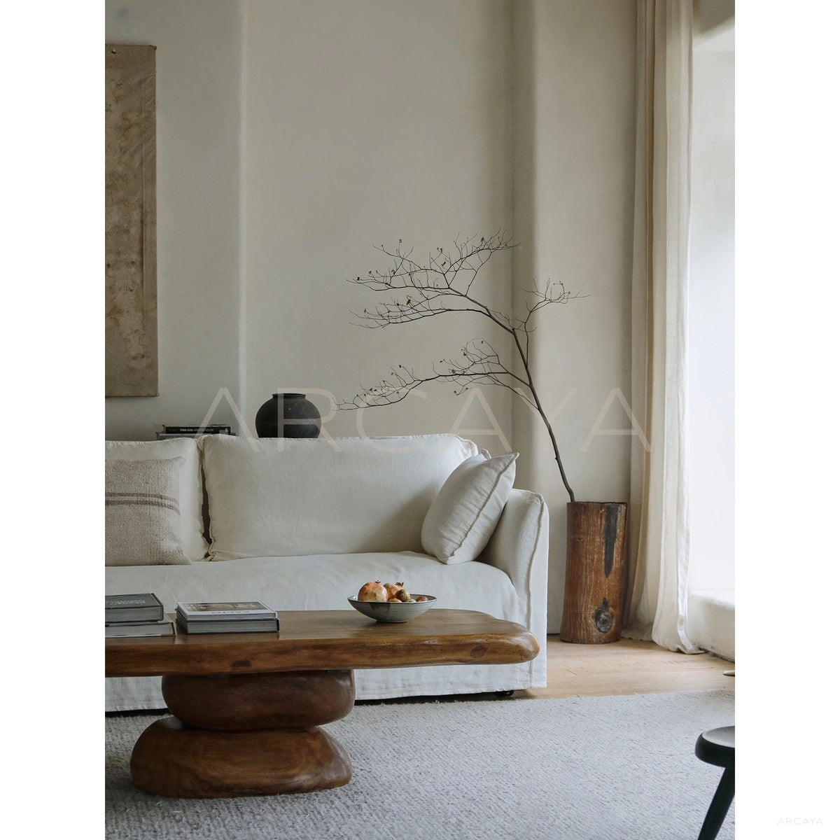 Stacked Wood Coffee Table in detail