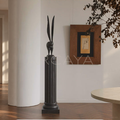 Black Walnut Roman Column Pedestal — Display Pedestals - main