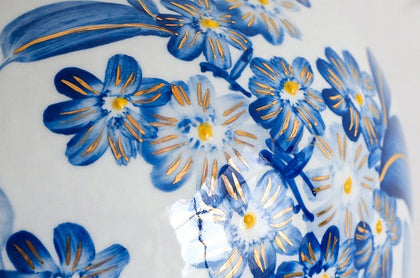 Chinese Blue White Jar Hydroponic Vase Large - scene