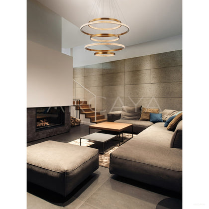 Gold Halo Five Ring Pendant Light 60168 - scene