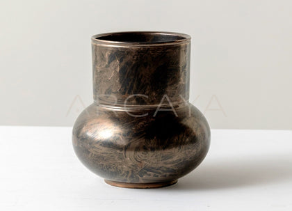 Vintage Distressed Bronze Ceramic Vase - scene