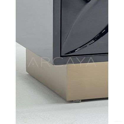 Black 3D Relief Four Drawer Chest - scene