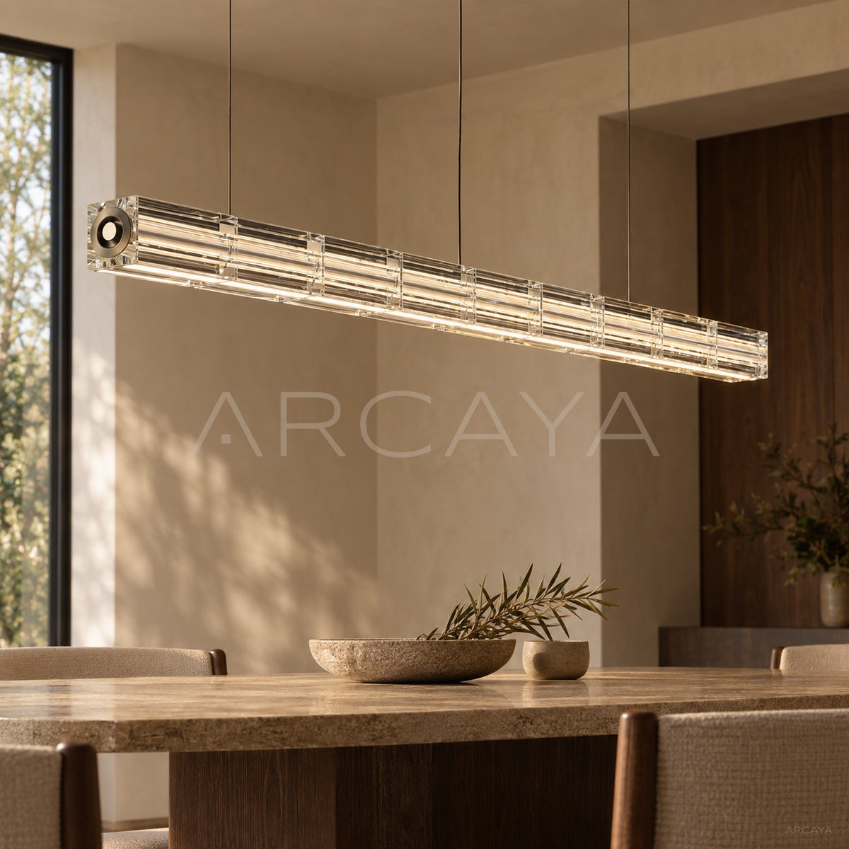 Linear Rectangular Crystal Column Pendant Light 80600 - main