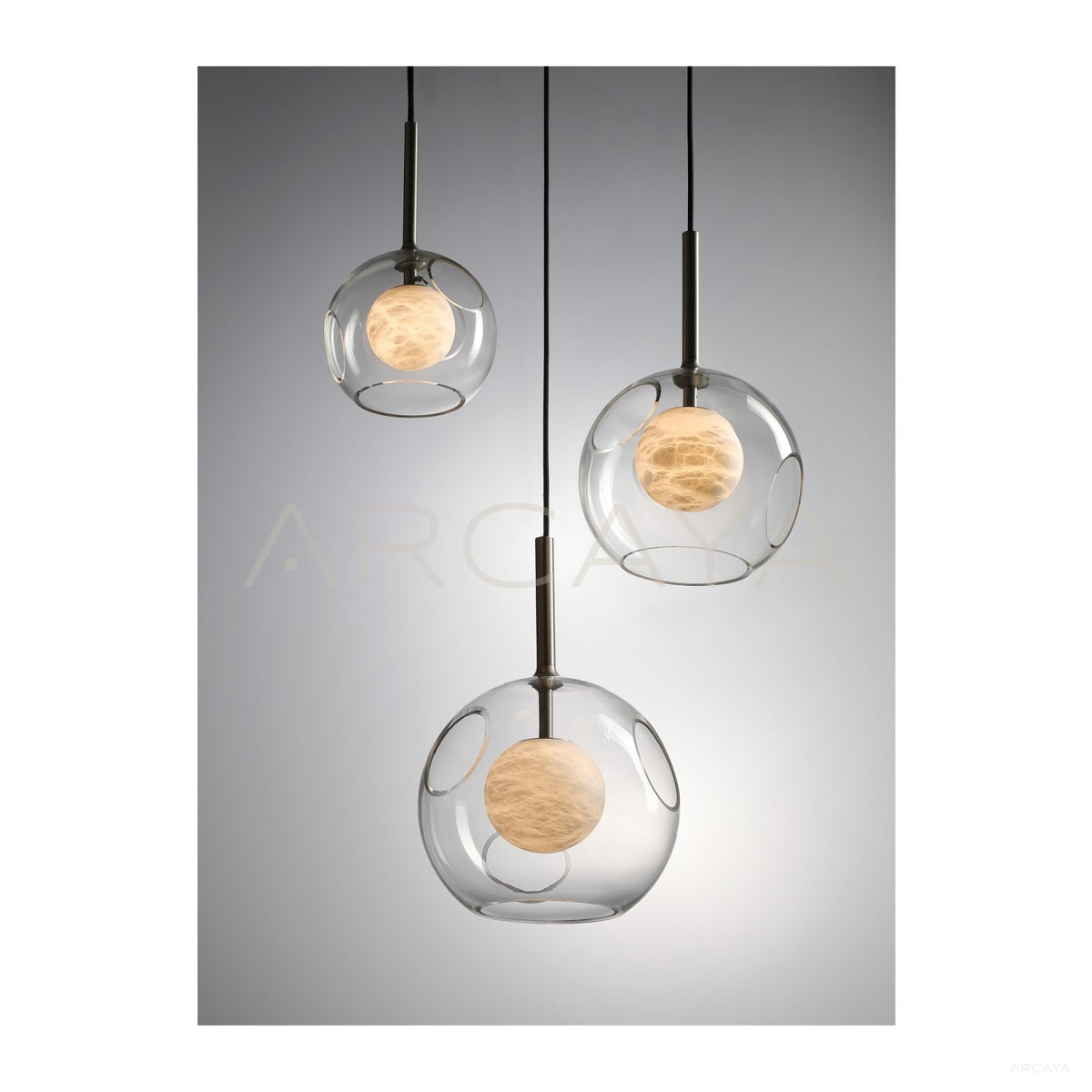 Clear Stone Texture Globe Pendant Light 97123 in detail